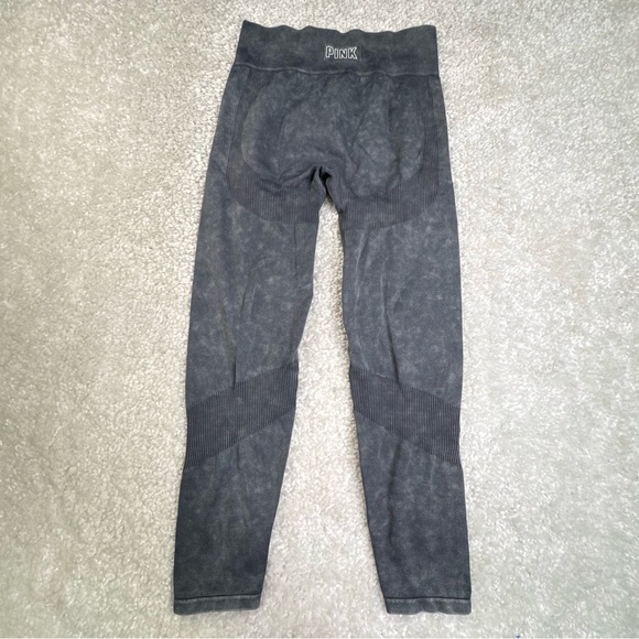 PINK Victoria’s Secret Seamless Leggings Acid Wash Gray Workout Yoga Large - Picture 3 of 9